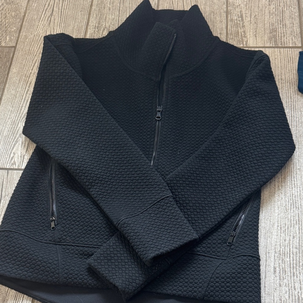 Calia Black Textured Zip-Up Jacket